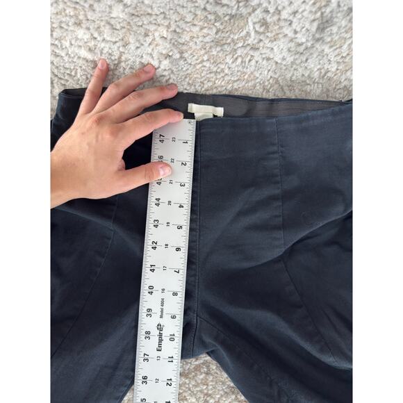 H&M Size 10 Flat Front Ankle Casual Pants Stretch Black Cotton Blend - Picture 5 of 11